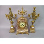 19th / early 20th Century French marble and gilt metal mounted clock,