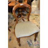 Set of eight reproduction mahogany dining chairs in Victorian style,