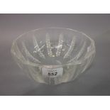 Late 20th Century Lalique glass fruit bowl of wheat sheaf design,