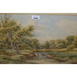 James Orrock, watercolour, river landscape with distant church, signed and dated 1878,