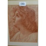 After Henry Ryland, sepia print, portrait of a young lady, published The London Autotype Company,