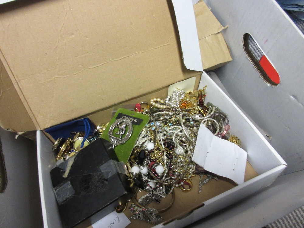 Box containing a quantity of various costume jewellery