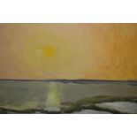 Margaret Harmsworth, oil on canvas, coastal sunset and another,