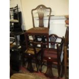 Set of five 19th Century mahogany shield back dining chairs,