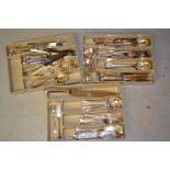 Unboxed silver plated canteen of cutlery,