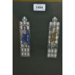 Thomas William Camm, set of four watercolours, stained glass window designs,