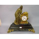 Mid 19th Century ormolu figural mantel clock, the eight day movement signed Causard a Paris,