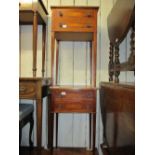 Pair of reproduction mahogany marquetry inlaid bedside tables in Edwardian style,