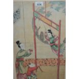 Pair of framed coloured prints after antique Chinese originals CONDITION REPORT