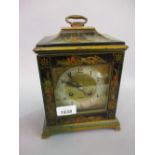 Early 20th Century black chinoiserie lacquered mantel clock,