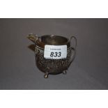 19th Century native carved nut with white metal mounts formed as a jug