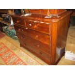 Victorian mahogany straight front chest of two short and three long drawers with knob handles and