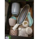 Nine various Poole free form pottery items CONDITION REPORT Two items are damaged as