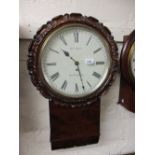 William IV mahogany drop-dial wall clock,