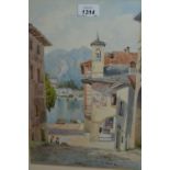 Fanny Lady Maxwell-Lyte, a group of five watercolours, Italian landscapes,