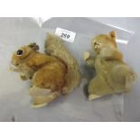 Two small Steiff figures of a squirrel and rabbit