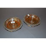 Pair of 19th Century Sheffield silver plated bottle coasters