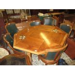 Good quality late 19th / early 20th Century French kingwood dining room suite with rosewood ivorine