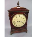 Regency mahogany bracket clock, the cream convex dial signed Bidlake, London,