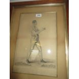 19th Century engraving, portrait of the pugilist John Martin, 15ins x 9.