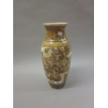 Satsuma enamel and gilt decorated baluster form vase decorated with Samurai warriors, 14.
