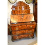 18th Century South German / North Italian walnut and marquetry bureau cabinet,