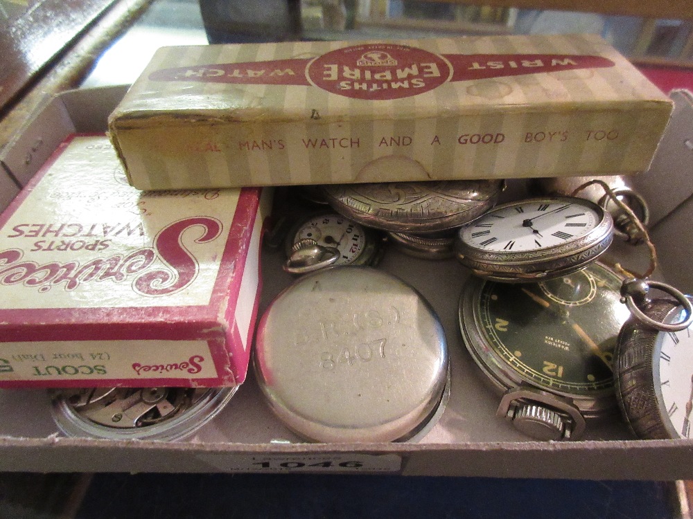 Small box containing a collection of various pocket watches,