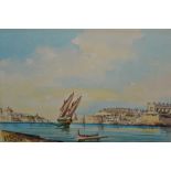 Maltese school, four unframed watercolours, Valletta and other scenes,