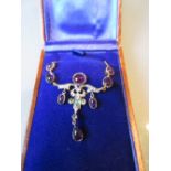 Necklace set with amethyst, peridot,