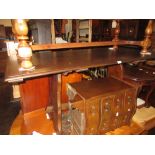 Reproduction oak dining room suite comprising: rectangular refectory style table,