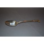 George IV London silver Queens pattern basting spoon, makers mark R.P.