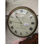 George III mahogany circular dial clock, the painted convex dial signed Milward, Brook Street,