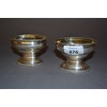 Pair of George III oval silver pedestal salts, London, 1774 CONDITION REPORT 3.