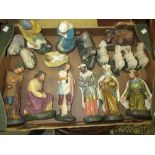 20th Century moulded composition nativity group
