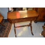 George III mahogany and inlaid card table.