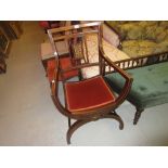 Edwardian mahogany line and marquetry inlaid Hamlet style chair CONDITION REPORT