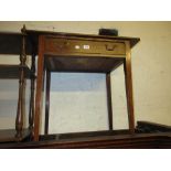 18th Century small oak side table with a single drawer raised on square tapering supports