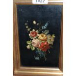 Pair of small oil paintings on panels, still life bouquets of flowers, 7.5ins x 4.