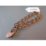 9ct Gold double intertwined bracelet with padlock clasp CONDITION REPORT 11gms