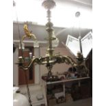 Cast brass eight branch chandelier