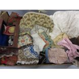 Quantity of evening bags, shawls,