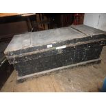 19th Century woodworker's tool box with sliding interior,