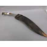 Leather sheathed kukri CONDITION REPORT Blade is approximately 12ins