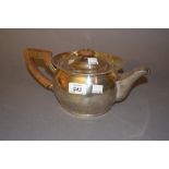 George III silver oval teapot with fruitwood handle, York 1809,