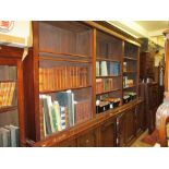 Large Victorian mahogany library bookcase,