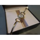 Ladies Gucci gold plated wristwatch in presentation box