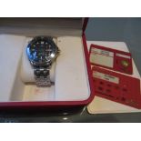Gentleman's Omega Seamaster 41mm quartz wristwatch with blue dial,