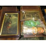 White Label Whisky advertising picture of a Scotsman and an oak framed print,