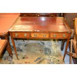 Small George III rosewood mahogany and inlaid partners writing table,