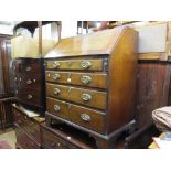 George III mahogany bureau with a fall front above four graduated drawers